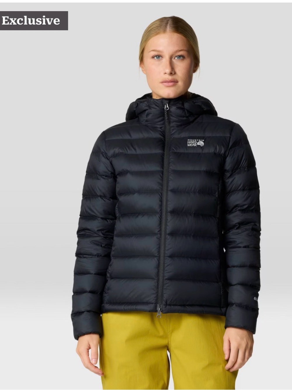 Mountain Hardwear Women’s Black Tiberondak Goose Down Puffer Jacket Hoodie M